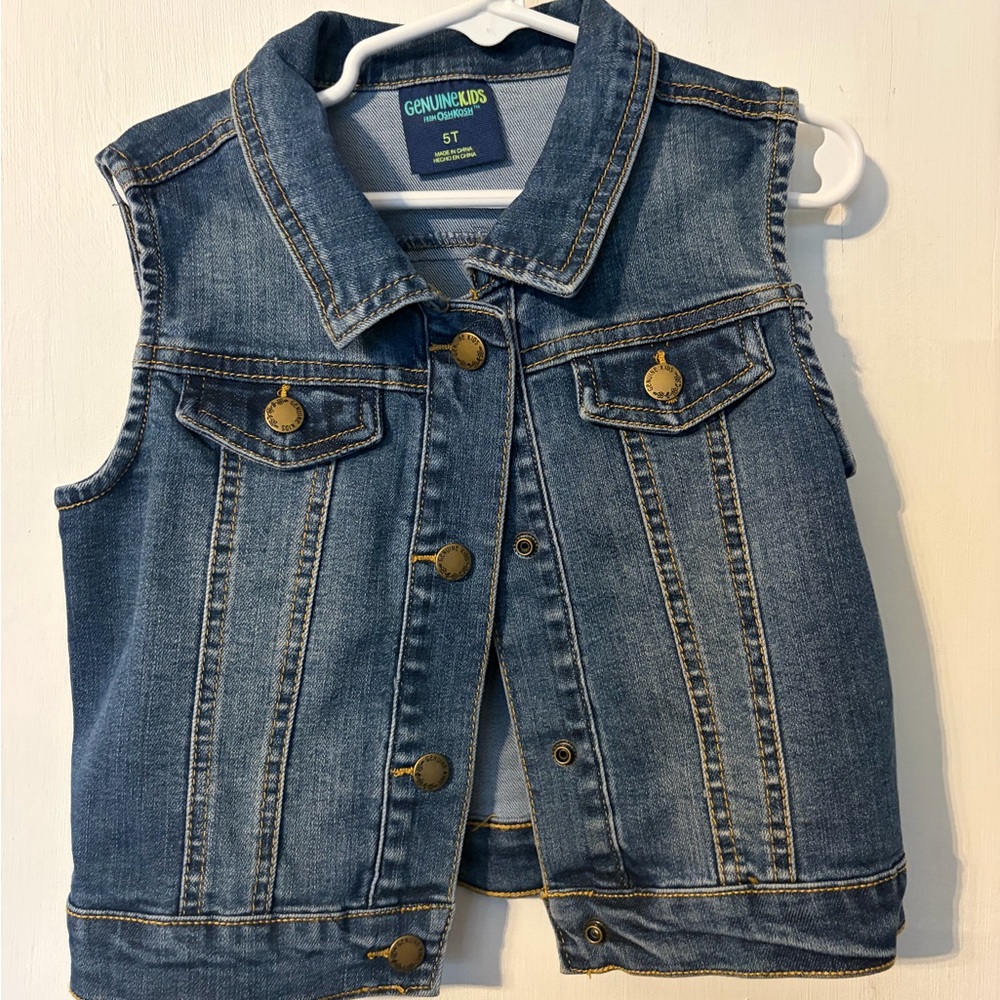 OshKosh B'gosh Blue Denim Vest with Button Details
